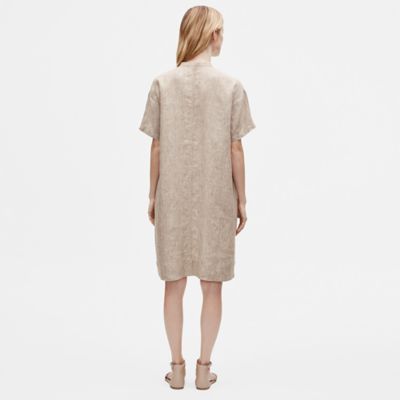 eileen fisher mandarin collar shirtdress