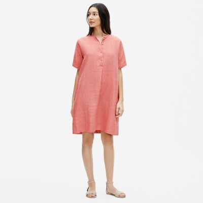 eileen fisher mandarin collar shirtdress