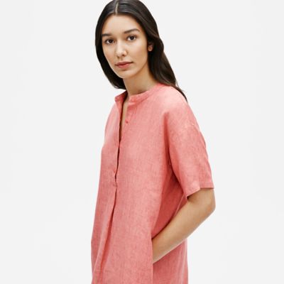 eileen fisher mandarin collar shirtdress