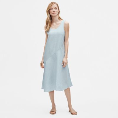 white linen tank dress