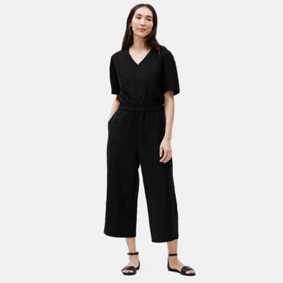 Tencel & Organic Linen Slub Jumpsuit | EILEEN FISHER