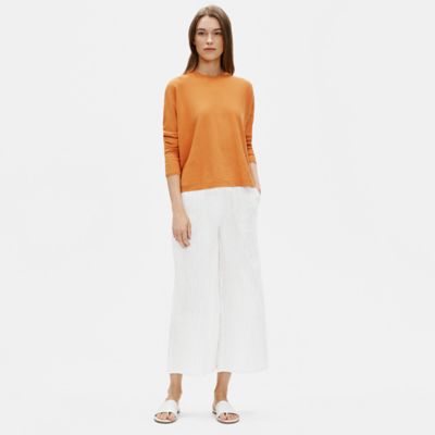 striped linen wide leg pants