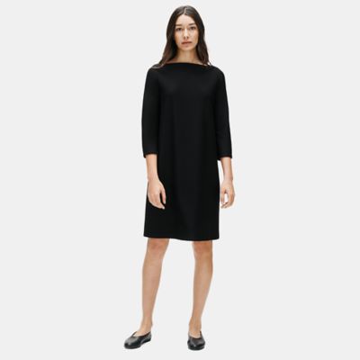 eileen fisher long black dress