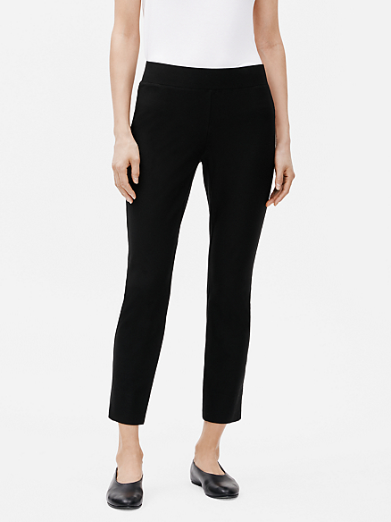 Details about  / Eileen Fisher Stretch Crepe Slim Cropped Olive Pants w// Side Slits sz M NWT $158