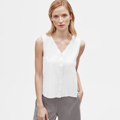 eileen fisher cotton stretch jersey shell