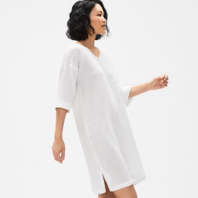 eileen fisher organic cotton gauze dress