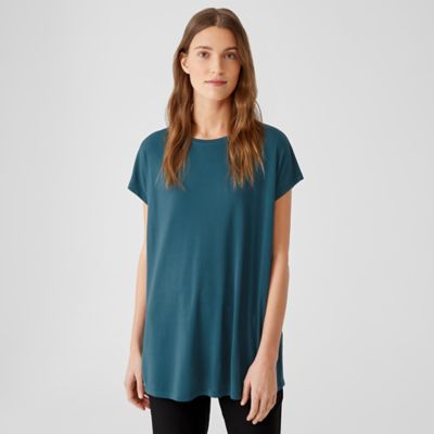 eileen fisher silk jersey crew neck top