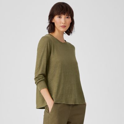 Details about  / Eileen Fisher Yarow Organic Linen Jersey Bateau Neck Top Size XL $128 NWT