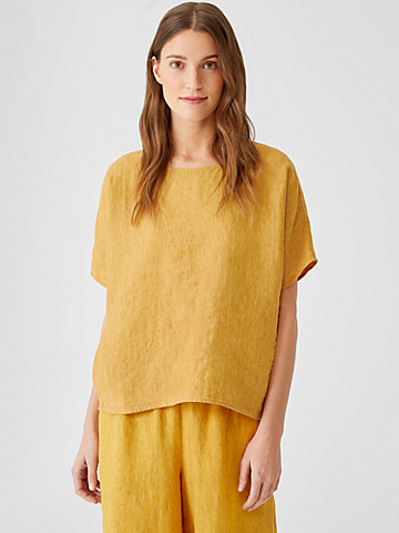 Washed Organic Linen Delave Top