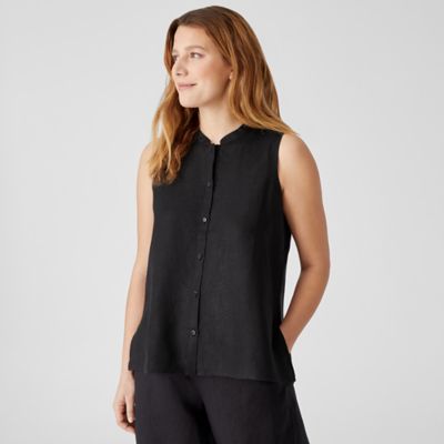 eileen fisher sleeveless linen top