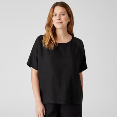 eileen fisher handkerchief linen top