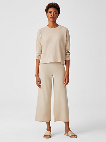 Italian Cashmere Straight Cropped Pant