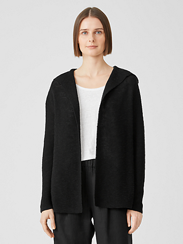 Eileen Fisher Square Neck Long Cardigan in Washed Mohair LUNA NWT $278
