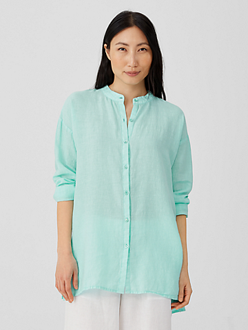 Garment-Dyed Organic Handkerchief Linen Shirt