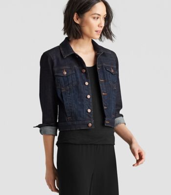 eileen fisher organic cotton denim jacket