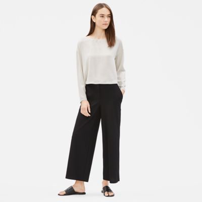 eileen fisher silk georgette crepe top