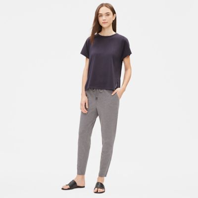 Heathered Organic Cotton Slouchy Pant | EILEEN FISHER