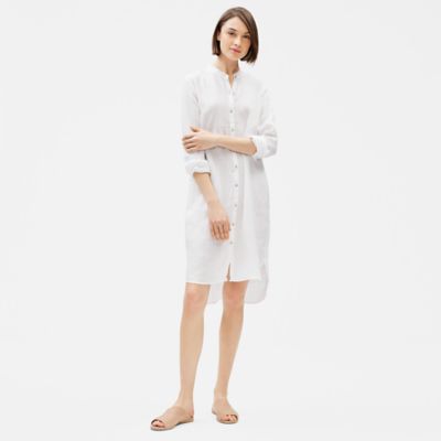 eileen fisher linen shirt dress