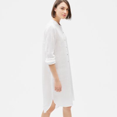 eileen fisher linen shirt dress