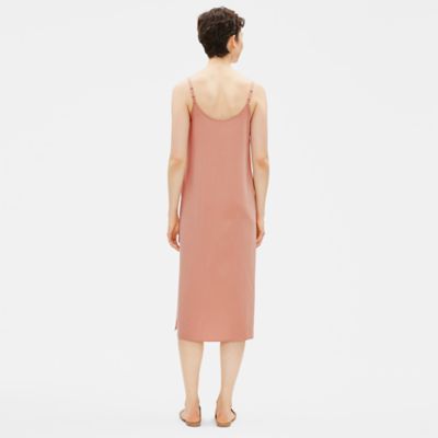 eileen fisher sandwashed tencel slip dress