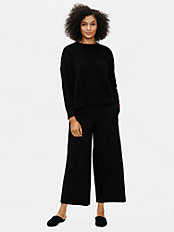Soft Wool Flannel Wide-Leg Ankle Pant | EILEEN FISHER