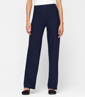 Straight-Leg Pant with Yoke in Washable Stretch Crepe