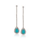 Turquoise and .33 ct. t.w. Diamond Linear Earrings in Sterling Silver