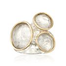 Rock Crystal Cluster Ring in 14kt Yellow Gold. Size 6